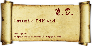 Matusik Dávid névjegykártya